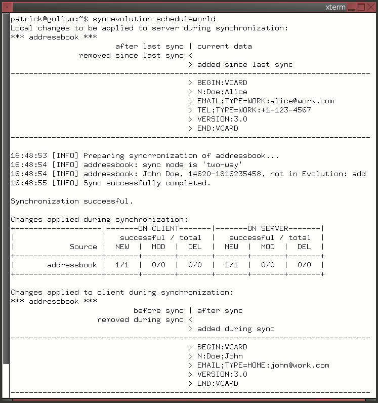 SyncEvolution synchronization session